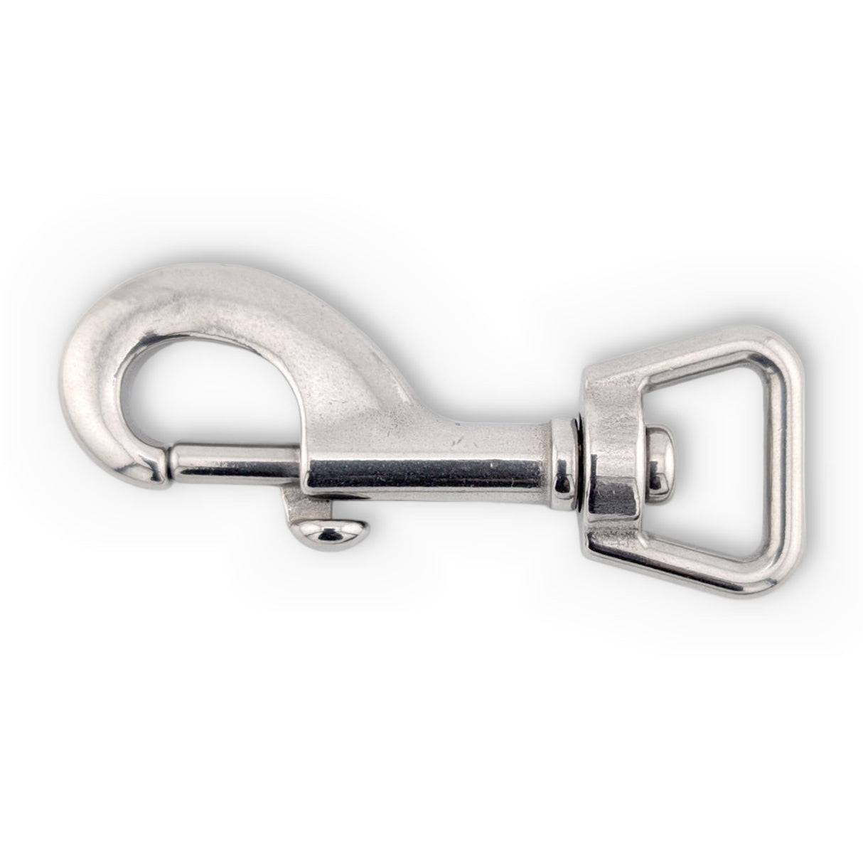 Stainless steel swivel bolt snap - 20mm Heavy with angled square eye