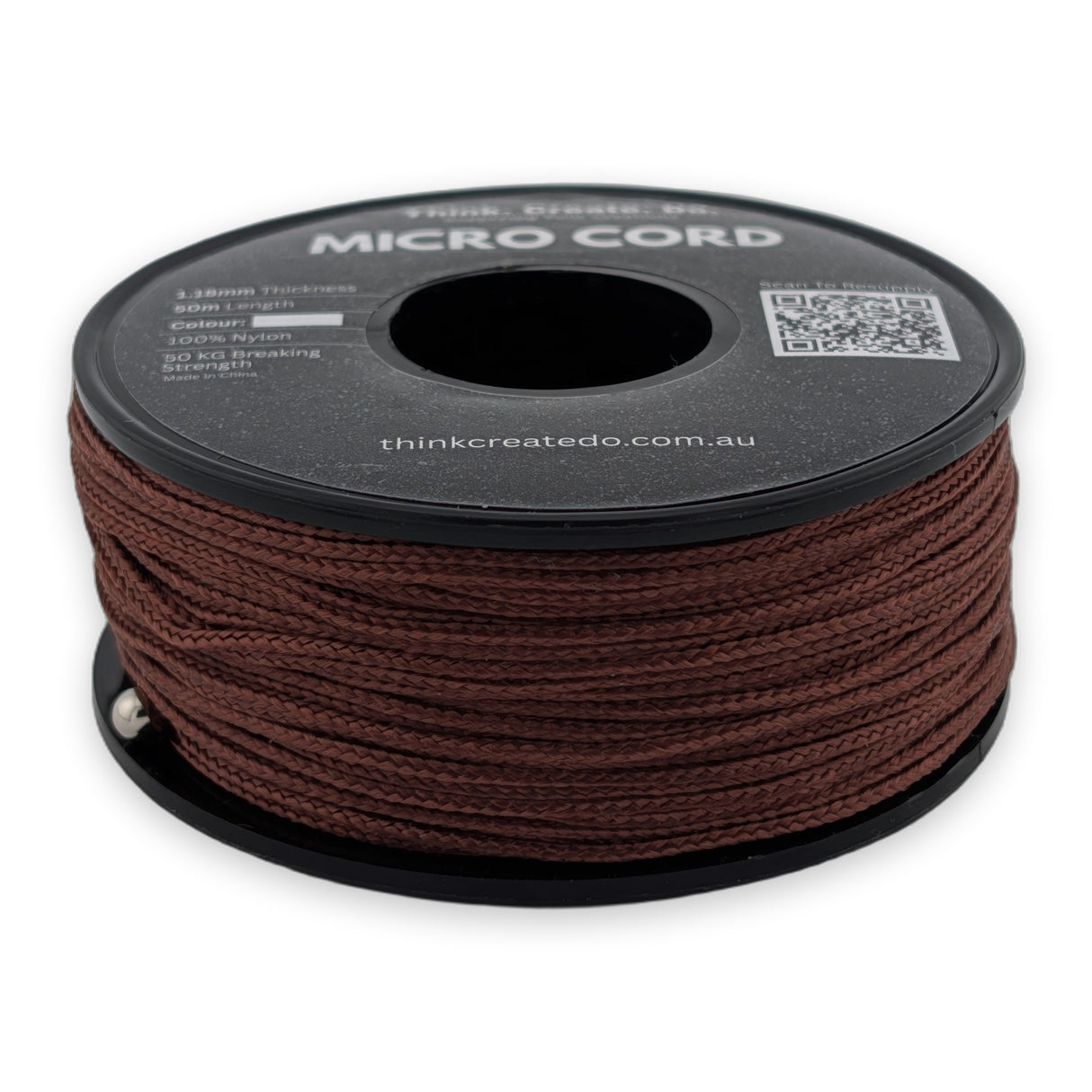 Brown Micro Cord 1.18mm nylon — 50m spool