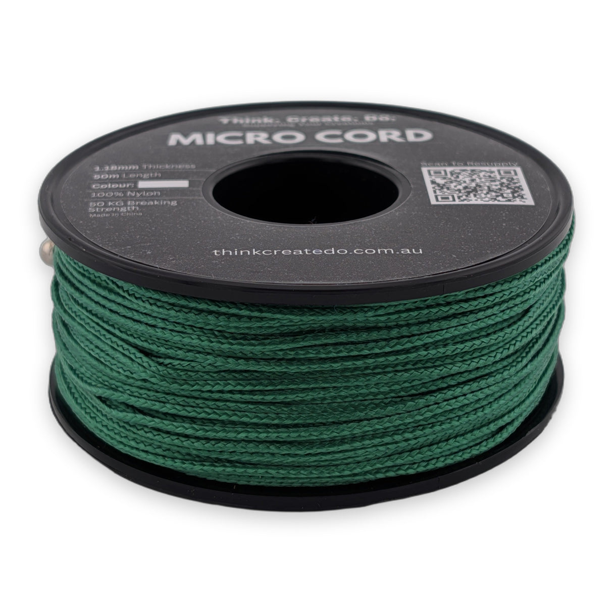 Dark Green Micro Cord 1.18mm nylon — 50m spool