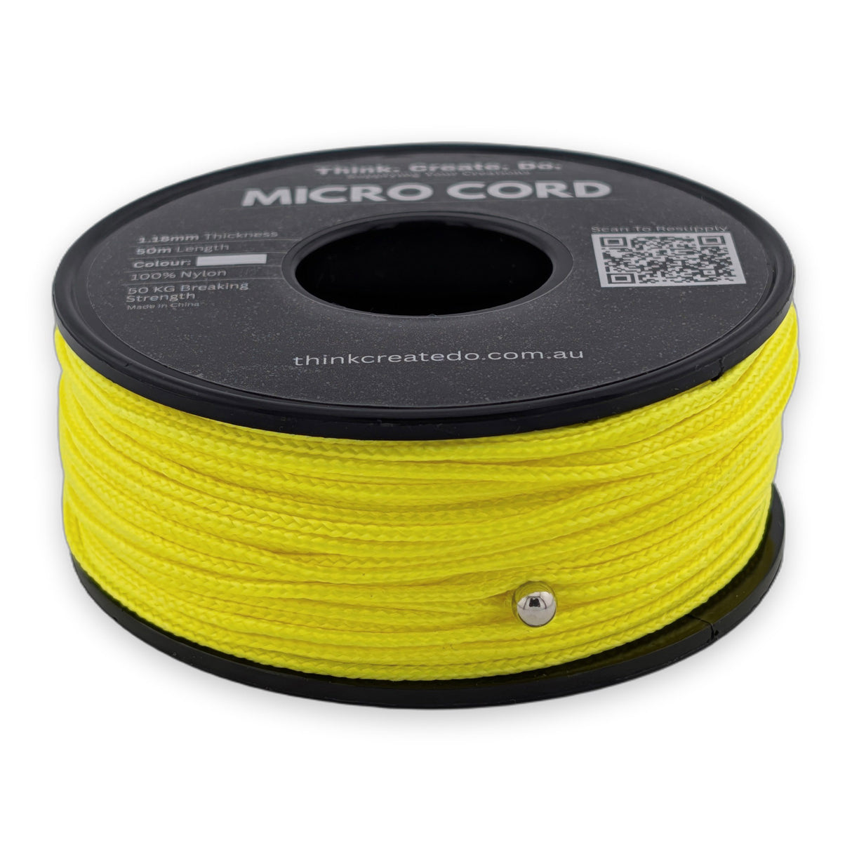 Neon Yellow Micro Cord 1.18mm nylon — 50m spool
