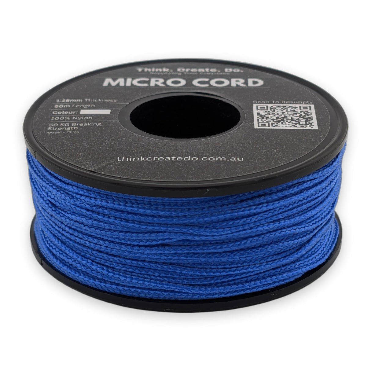 Royal Blue Micro Cord 1.18mm nylon — 50m spool