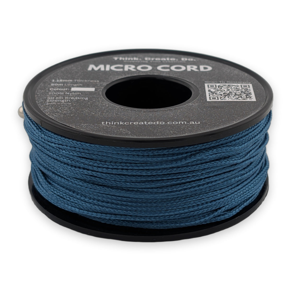 Slate Blue Micro Cord 1.18mm nylon — 50m spool