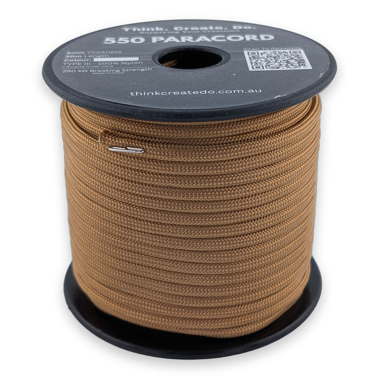 Copper Paracord 550 — 4mm Type III nylon spool, 7-strand core