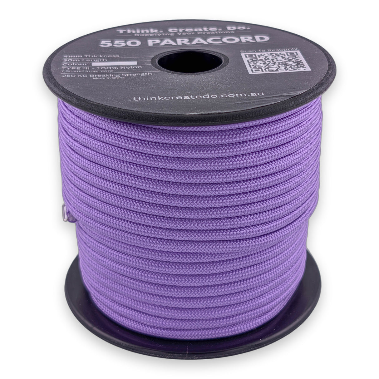 Lavender Paracord 550 — 4mm Type III nylon spool, 7-strand core