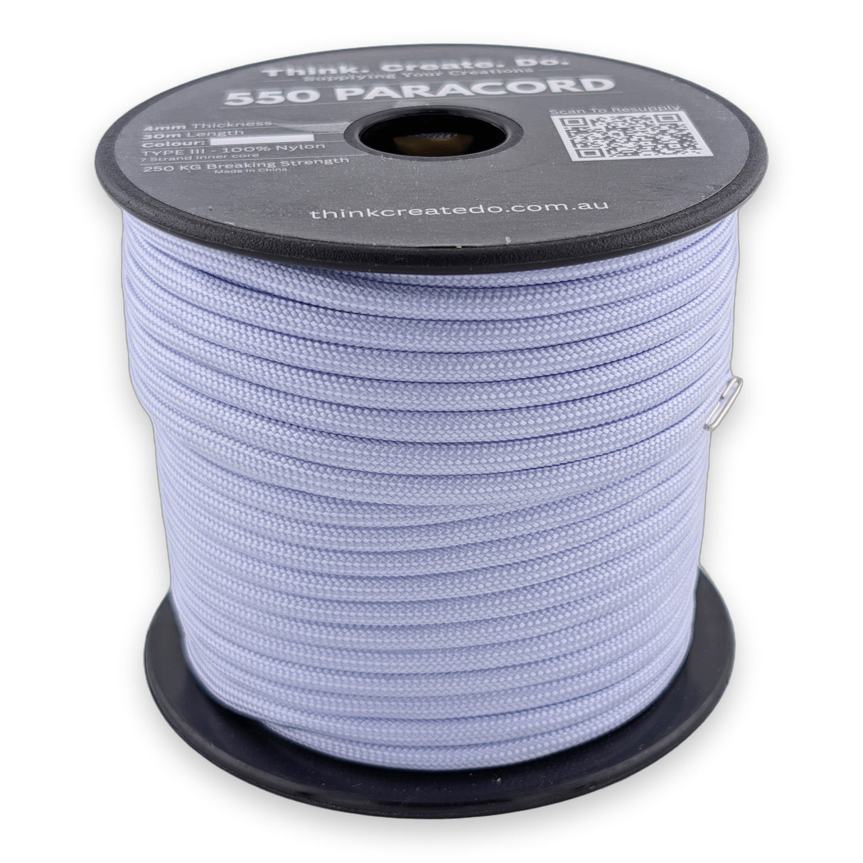 Light Lavender Paracord 550 — 4mm Type III nylon spool, 7-strand core