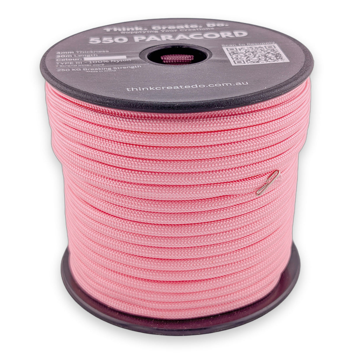 Salmon Paracord 550 — 4mm Type III nylon spool, 7-strand core