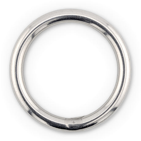Polished stainless steel O-rings in a range of sizes