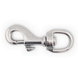 Stainless steel swivel bolt snap - circle eye detail