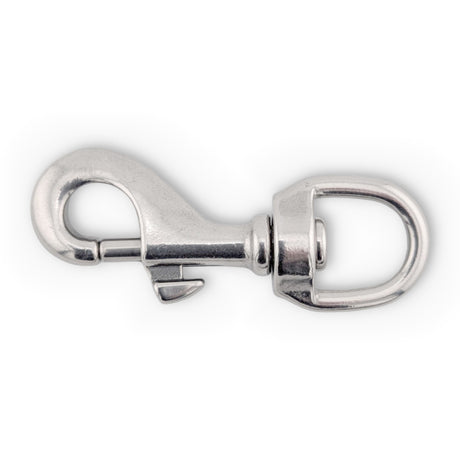 Stainless steel swivel bolt snap - circle eye detail
