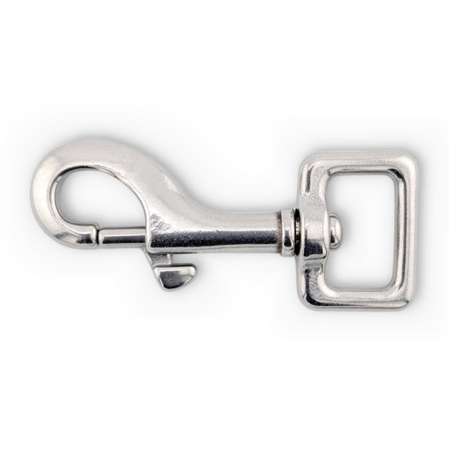 Stainless steel swivel bolt snap - square eye detail