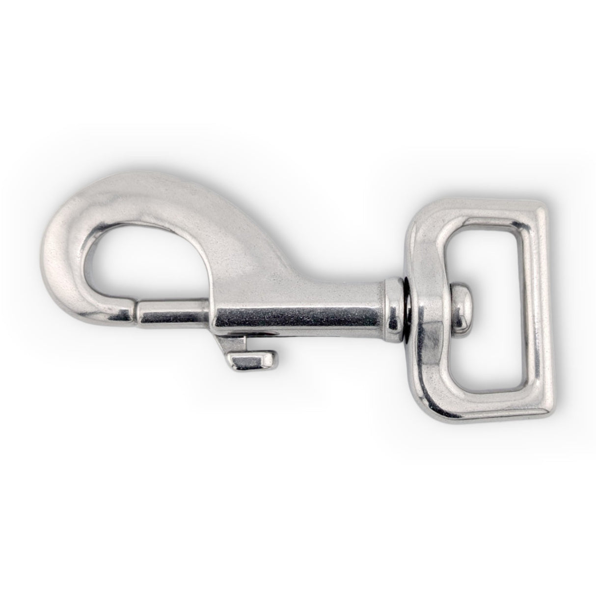 Stainless steel swivel bolt snap - square eye close-up