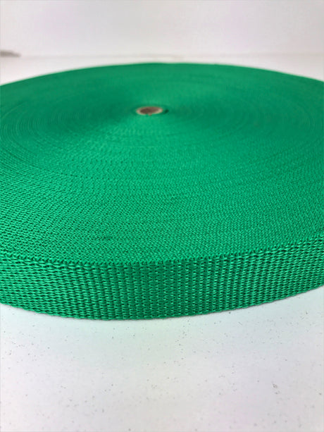 Polypropylene Webbing - 25mm Green, 1 meter