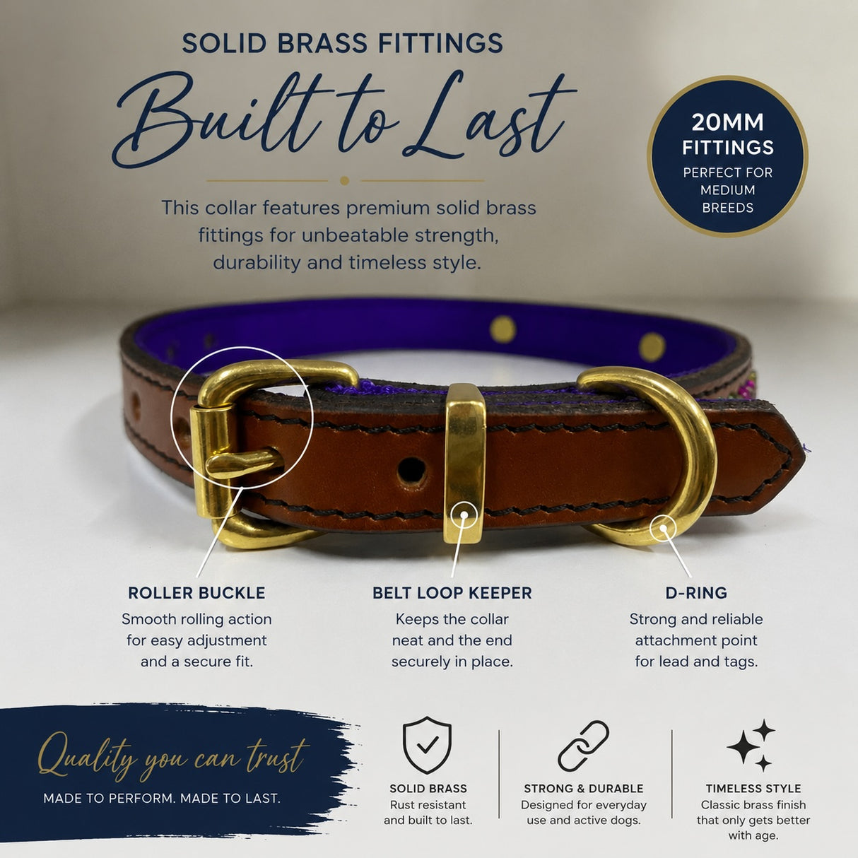Solid Brass Heavy D-Ring