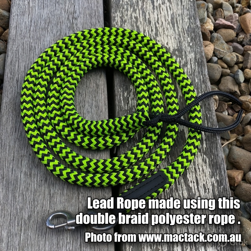 14mm Green/Black Zig Zag Polyester Rope - Double Braid