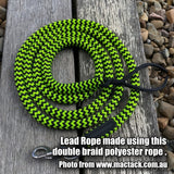 14mm Green/Black Zig Zag Polyester Rope - Double Braid