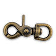 Antique brass trigger snap with round swivel eye