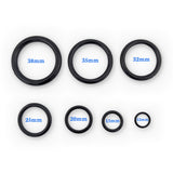 All 8 black steel O-ring sizes from 12mm to 38mm