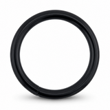 Black steel O-ring on a white background