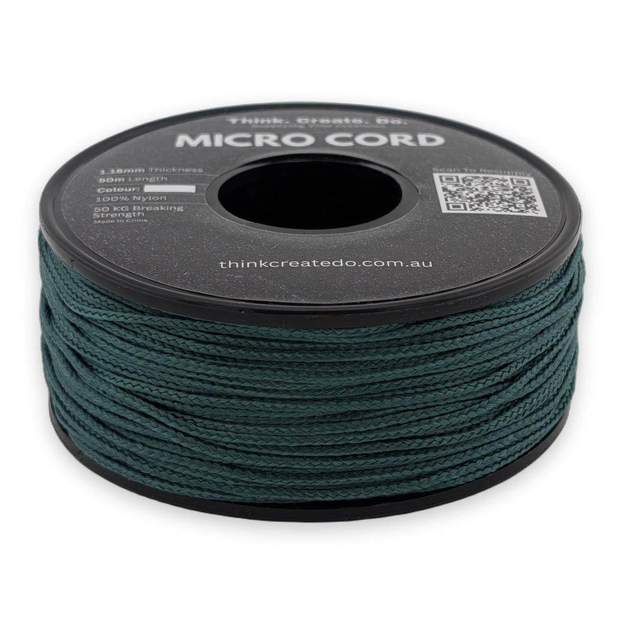 Forest Green Micro Cord 1.18mm nylon — 50m spool