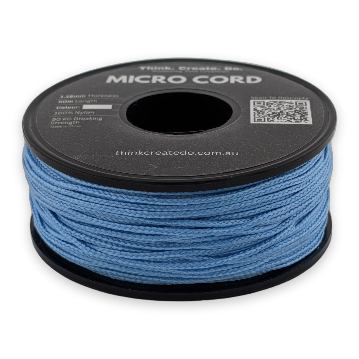 Light Blue Micro Cord 1.18mm nylon — 50m spool