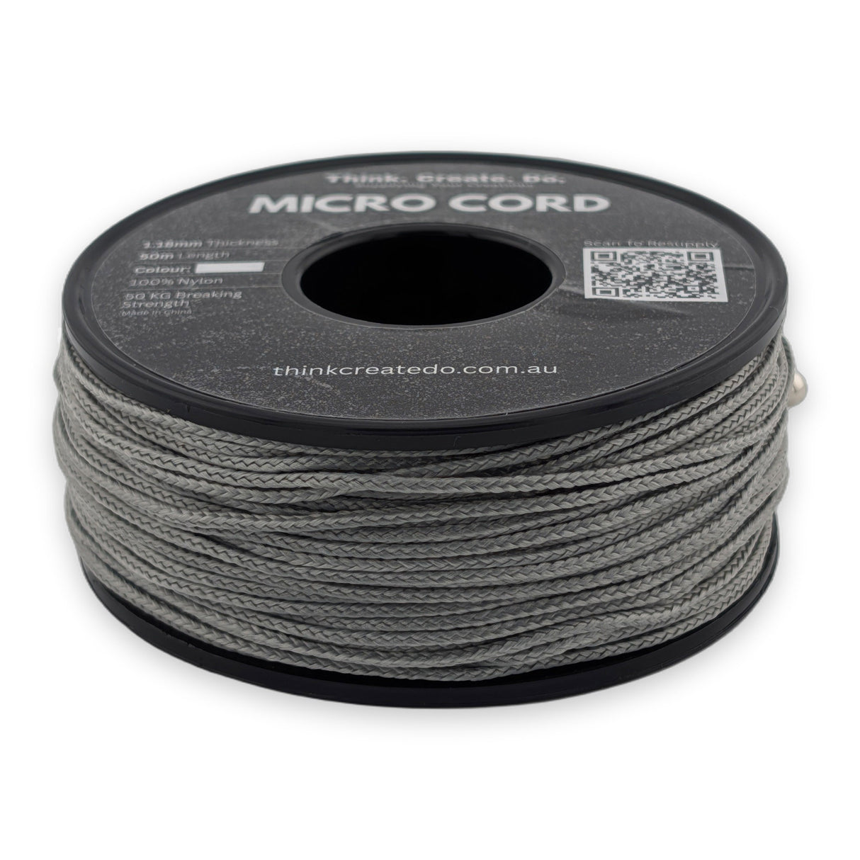 Light Grey Micro Cord 1.18mm nylon — 50m spool