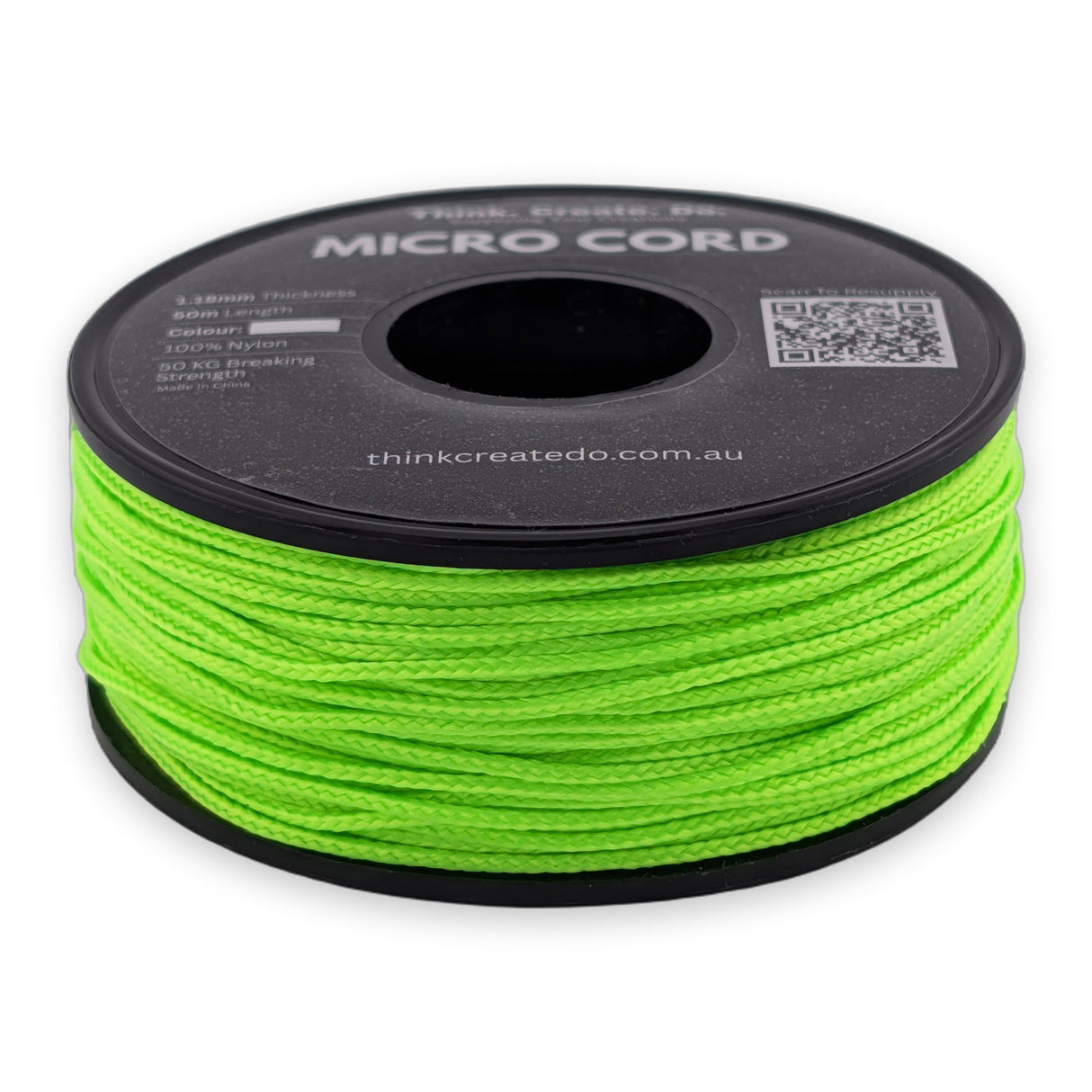 Neon Green Micro Cord 1.18mm nylon — 50m spool