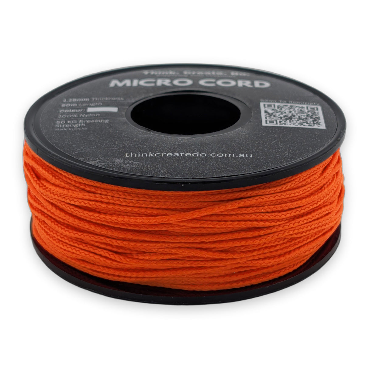 Orange Micro Cord 1.18mm nylon — 50m spool