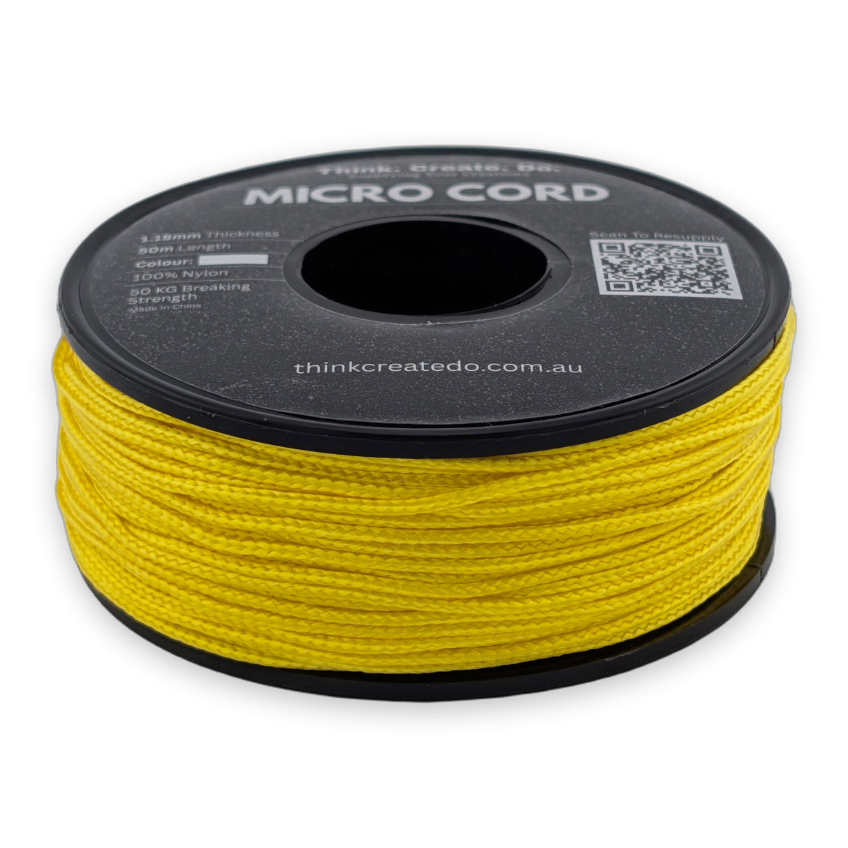 Yellow Micro Cord 1.18mm nylon — 50m spool