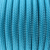 Close-up of the woven sheath on Aqua Paracord 550, showing 4mm braid