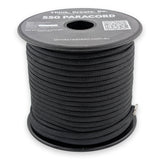 Black Paracord 550 — 4mm Type III nylon spool, 7-strand core