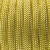 Close-up of the woven sheath on Bright Yellow Paracord 550, showing 4mm braid