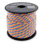Candy Paracord 550 — 4mm Type III nylon spool, pastel pink, sky-blue and yellow stripes, 7-strand core