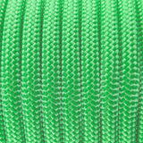 Close-up of the woven sheath on Dry Green Paracord 550, showing 4mm braid