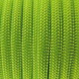 Close-up of the woven sheath on Fluro Green Paracord 550, showing 4mm braid