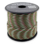 Forest Paracord 550 — 4mm Type III nylon spool, forest green with rust-red and stone-white woodland fleck, 7-strand core