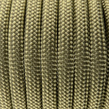 Close-up of the woven sheath on Light Olive Paracord 550, showing 4mm braid