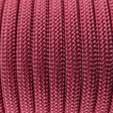 Close-up of the woven sheath on Maroon Paracord 550, showing 4mm braid