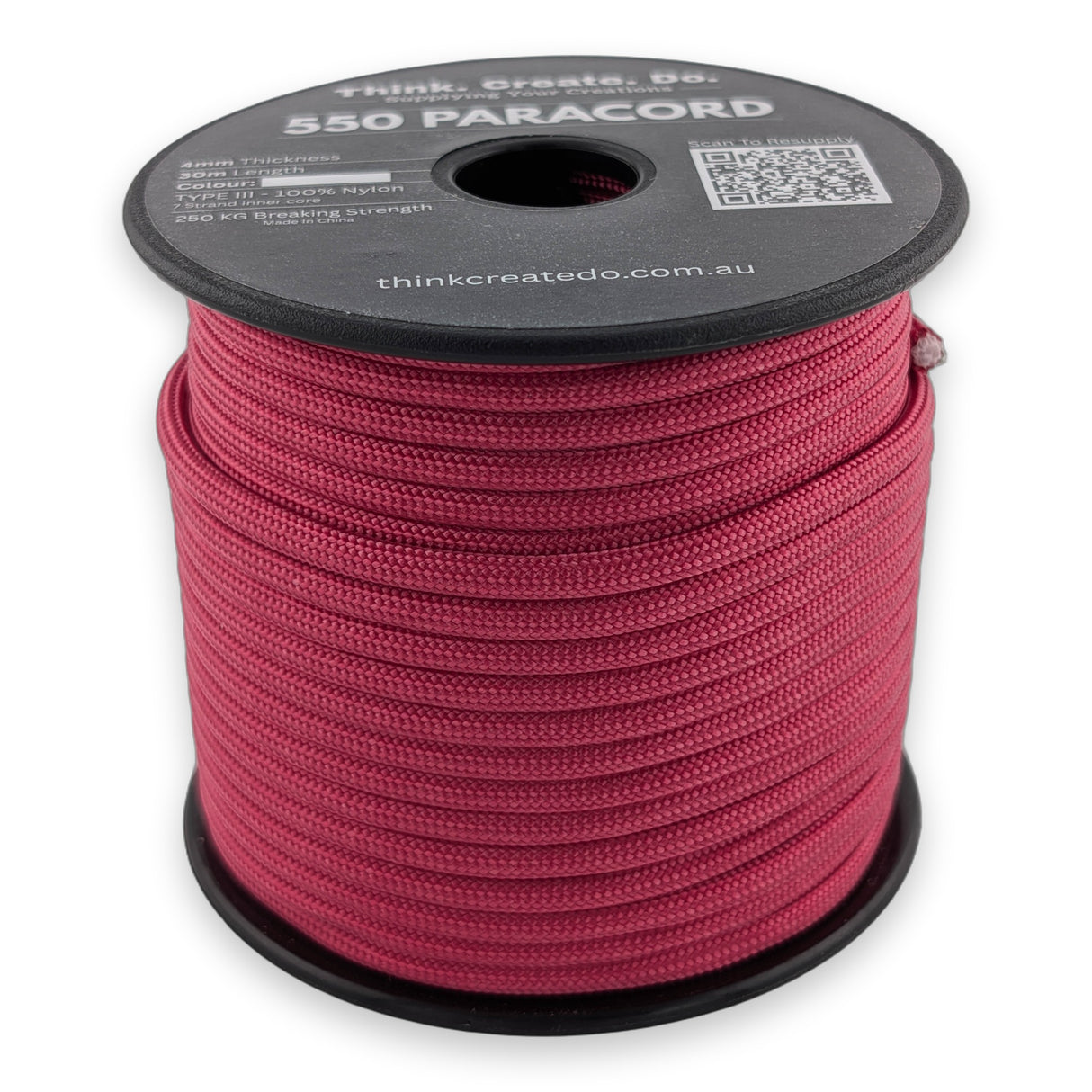 Maroon Paracord 550 — 4mm Type III nylon spool, 7-strand core