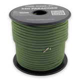 Olive Green Paracord 550 — 4mm Type III nylon spool, 7-strand core