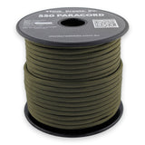 Olive Paracord 550 — 4mm Type III nylon spool, 7-strand core