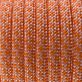 Close-up of the woven sheath on Orange Diamond Paracord 550, showing 4mm braid