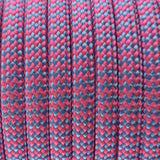 Close-up of the woven sheath on Pink Blue Stripes Paracord 550, showing 4mm braid