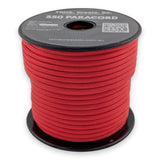 Red Paracord 550 — 4mm Type III nylon spool, 7-strand core
