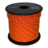 Reflective Fluro Orange Paracord 550 reflective tracer illuminated under torchlight