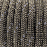 Close-up of the woven sheath on Reflective Olive Paracord 550, showing 4mm braid