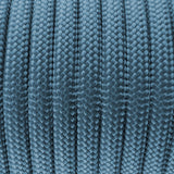 Close-up of the woven sheath on Slate Blue Paracord 550, showing 4mm braid