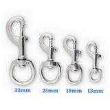 Stainless steel swivel bolt snaps in 32mm, 25mm, 18mm and 13mm sizes